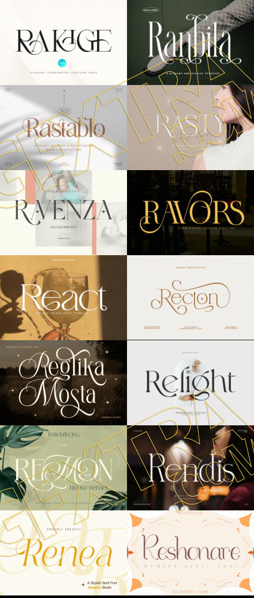 Elegant Modern Light Fonts Bundle 422 Typefaces