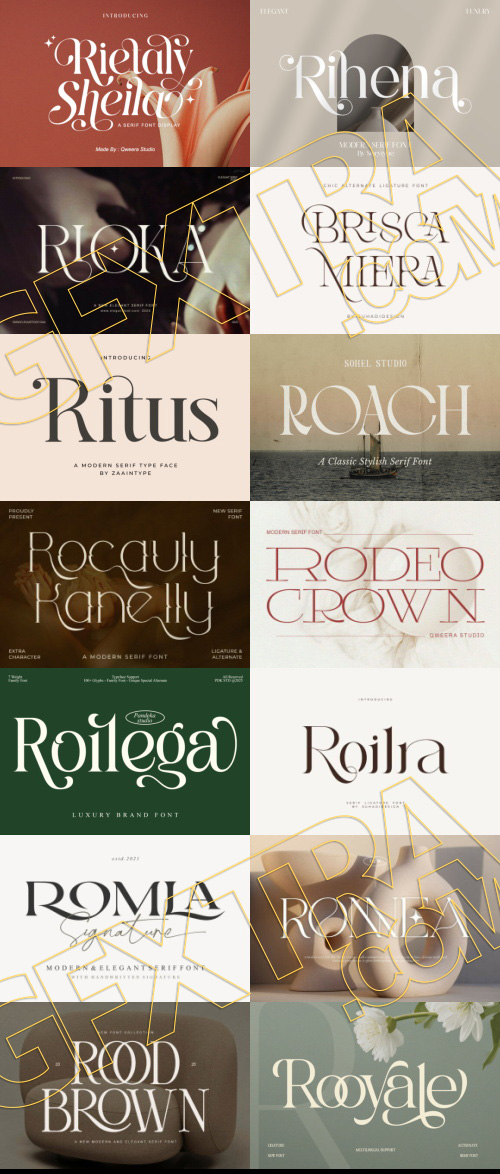 Elegant Modern Light Fonts Bundle 422 Typefaces