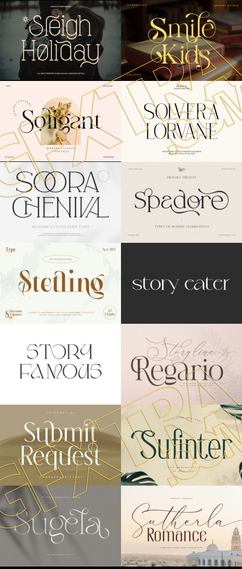 Elegant Modern Light Fonts Bundle 422 Typefaces