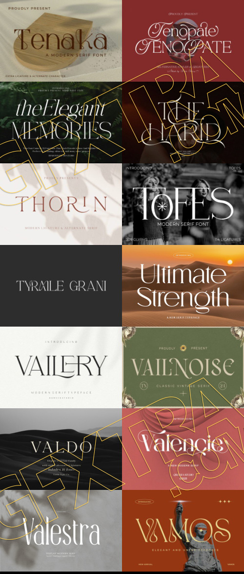 Elegant Modern Light Fonts Bundle 422 Typefaces