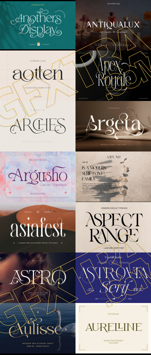 Elegant Modern Light Fonts Bundle 422 Typefaces