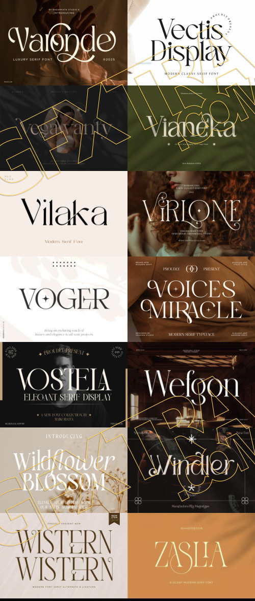 Elegant Modern Light Fonts Bundle 422 Typefaces