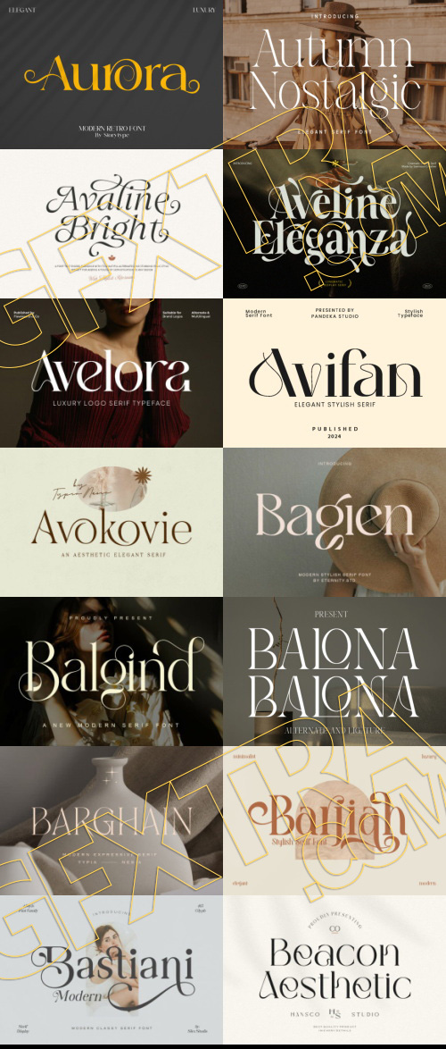 Elegant Modern Light Fonts Bundle 422 Typefaces