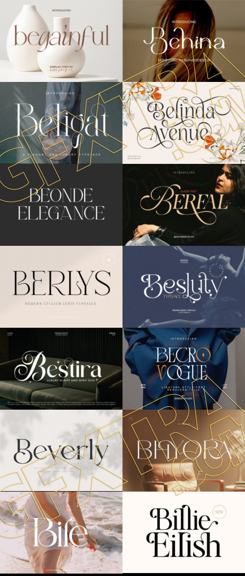 Elegant Modern Light Fonts Bundle 422 Typefaces