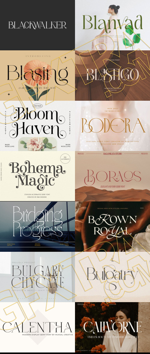 Elegant Modern Light Fonts Bundle 422 Typefaces