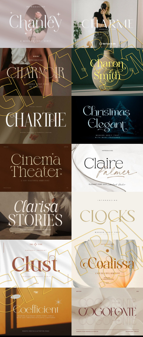 Elegant Modern Light Fonts Bundle 422 Typefaces