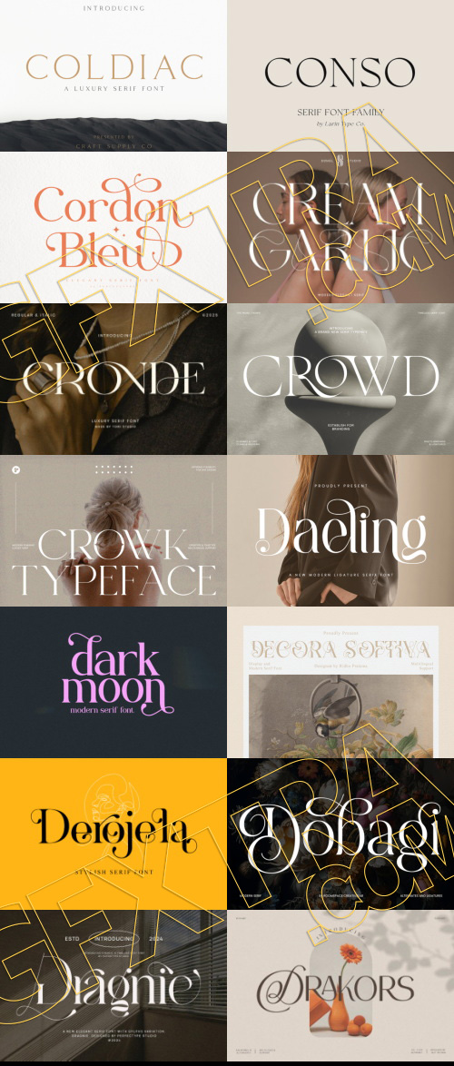 Elegant Modern Light Fonts Bundle 422 Typefaces