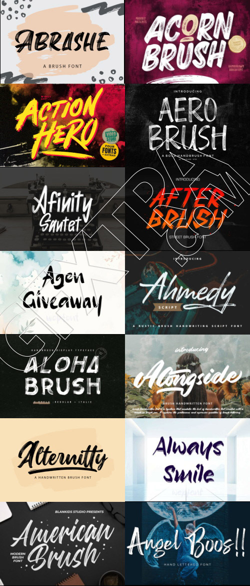 415 Premium Brush Rough Fonts Bundle 533xOTF