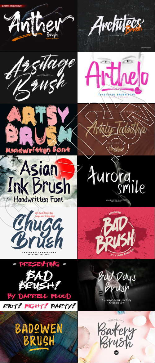 415 Premium Brush Rough Fonts Bundle 533xOTF