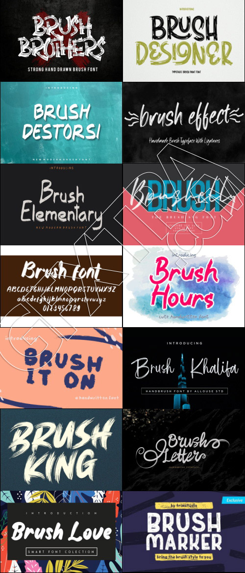 415 Premium Brush Rough Fonts Bundle 533xOTF