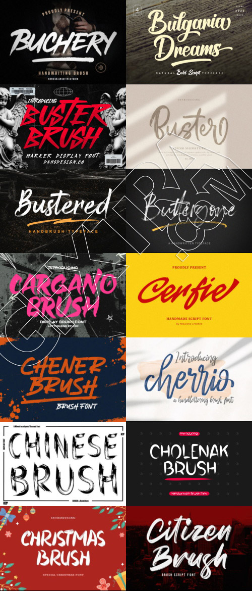 415 Premium Brush Rough Fonts Bundle 533xOTF