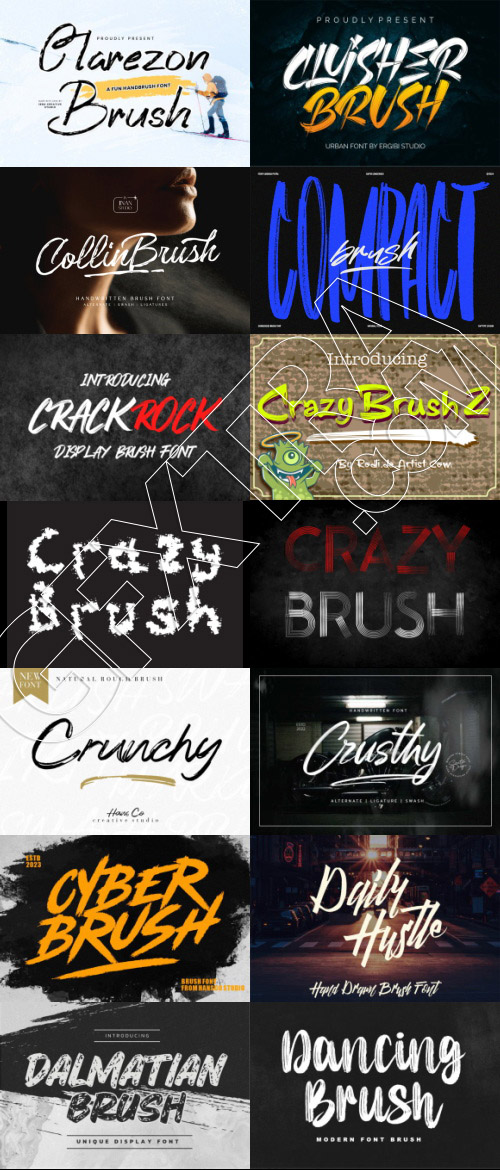 415 Premium Brush Rough Fonts Bundle 533xOTF