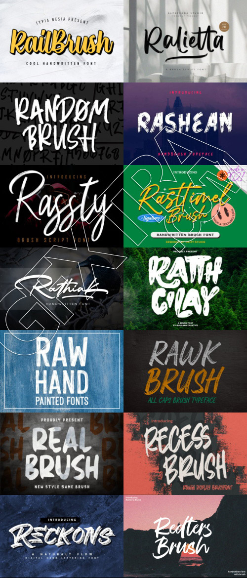 415 Premium Brush Rough Fonts Bundle 533xOTF