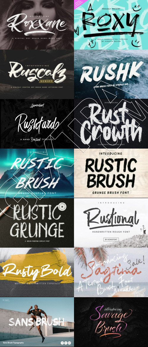 415 Premium Brush Rough Fonts Bundle 533xOTF
