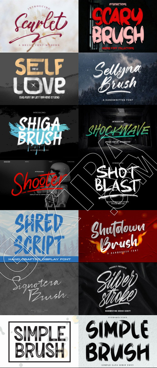 415 Premium Brush Rough Fonts Bundle 533xOTF