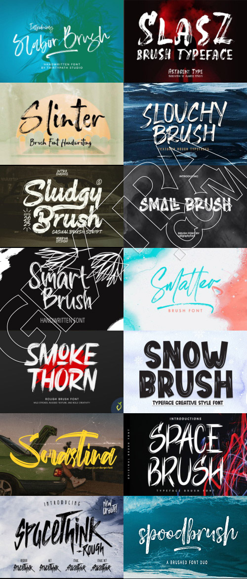 415 Premium Brush Rough Fonts Bundle 533xOTF