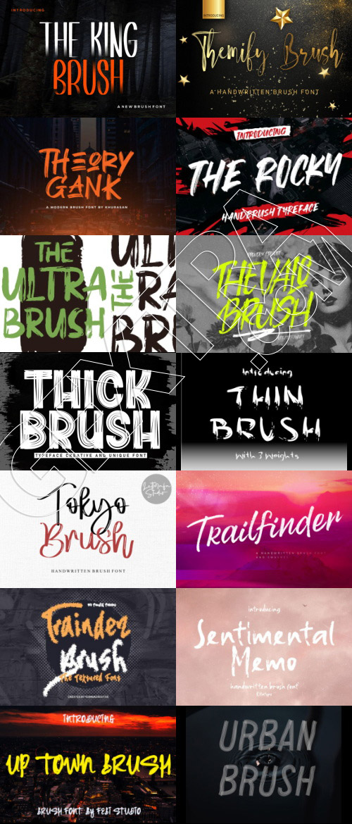 415 Premium Brush Rough Fonts Bundle 533xOTF