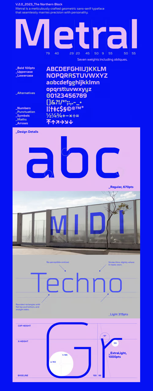 Metral Font Family 12xOTF