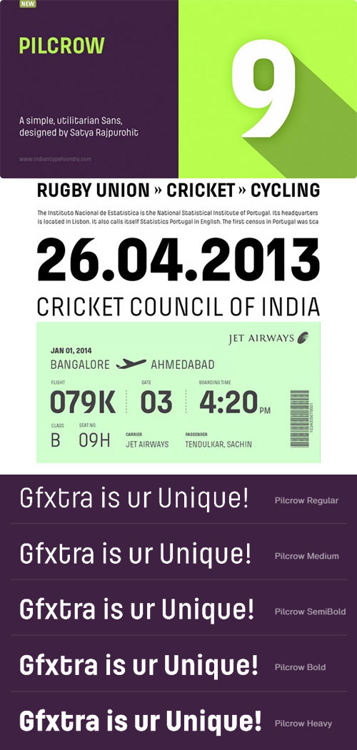 Pilcrow Font Family 5xOTF