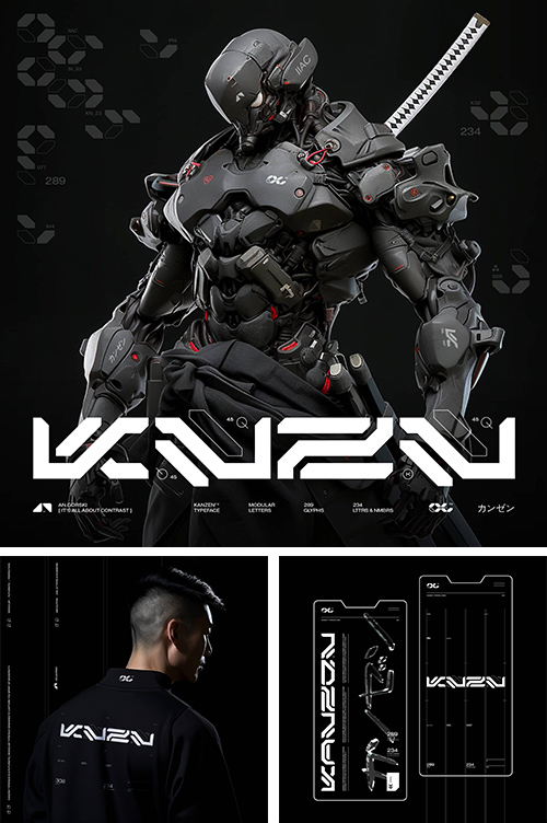 Kanzen - Typeface of Cyberpunk Realm by Studio Innate