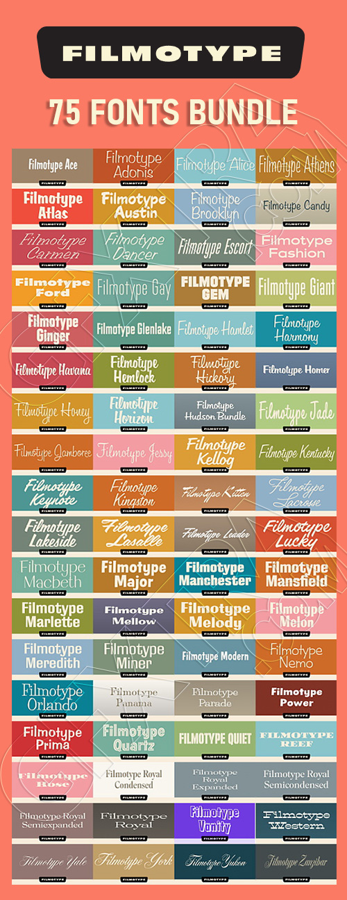 FilmoType - 75 Fonts Bundle 79xOTF FilmoType - 75 Fonts Bundle 79xOTF