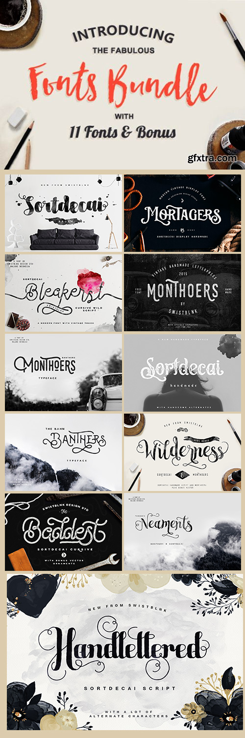 The Fabulous Fonts Bundle with 11 Fonts & Bonus