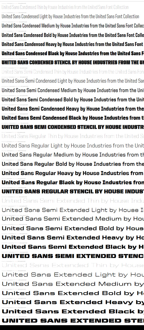 United Sans Typeface by Housefonts 35xOTF