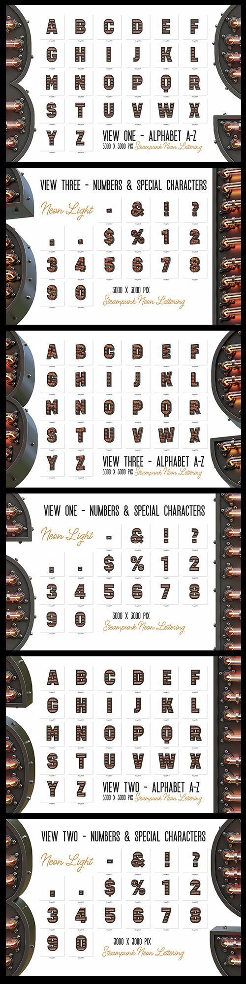 Steampunk Neon 3D Lettering PNG, OTF 4438567 Steampunk Neon 3D Lettering PNG, OTF 4438567