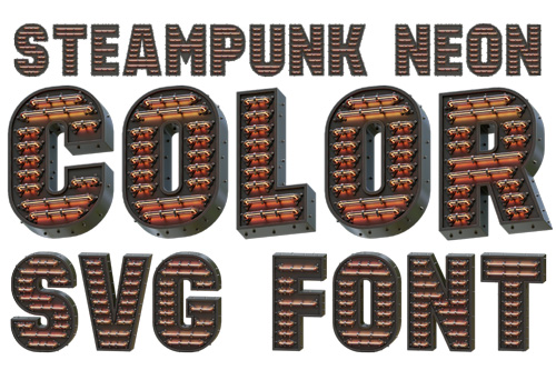 Steampunk Neon 3D Lettering PNG, OTF 4438567 Steampunk Neon 3D Lettering PNG, OTF 4438567