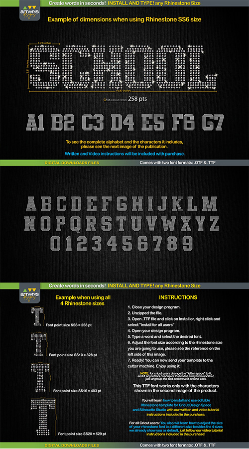 Crystal Rhinestone Sports Hotfix OTF, TTF