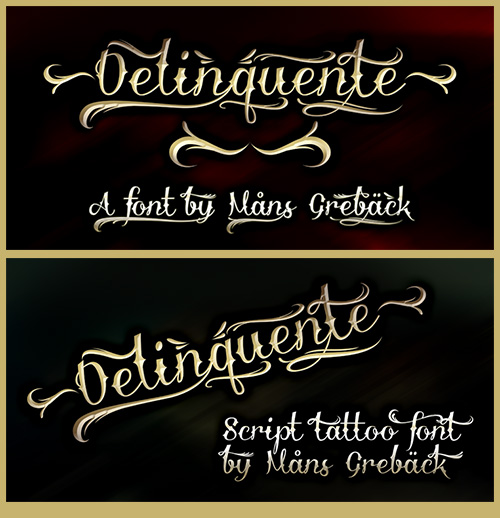 Delinquente - An Amazing Tattoo Font 3xOTF