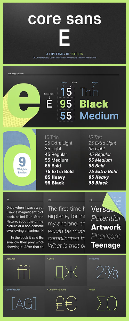 Core Sans E Font Family 18xOTF