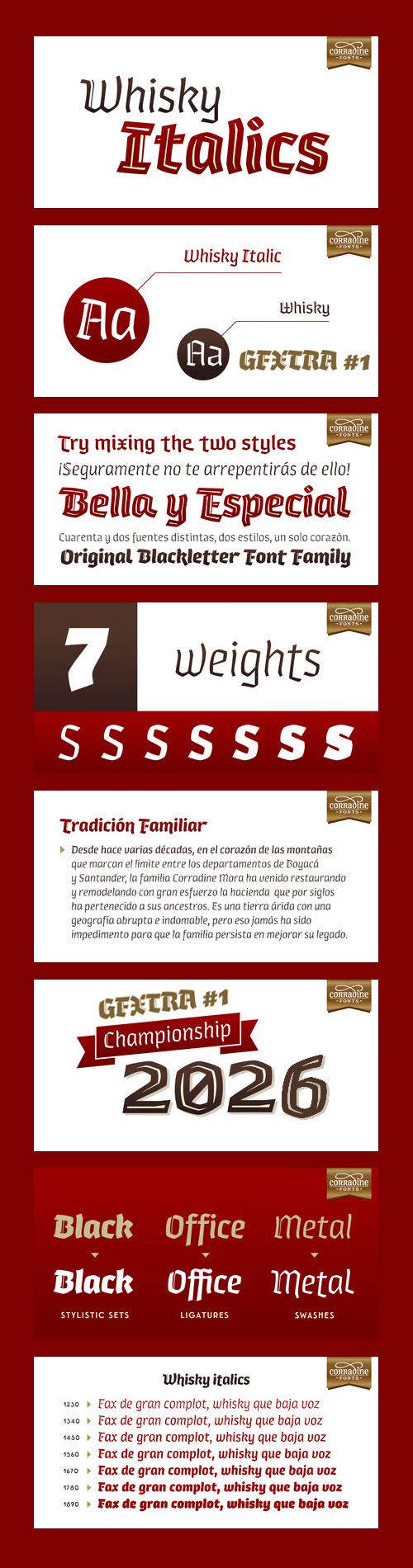 Whisky Italics Font Family 12xOTF