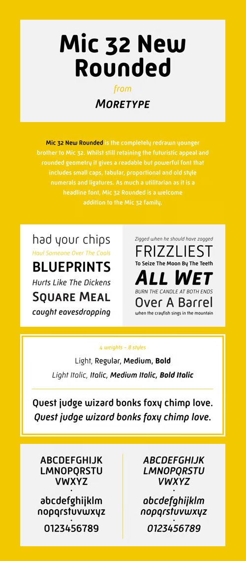Mic 32 New Rounded Font Family 8xOTF