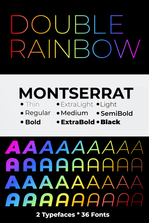 Montserrat Sans Serif - 36xOTF & 2xTTF Variable