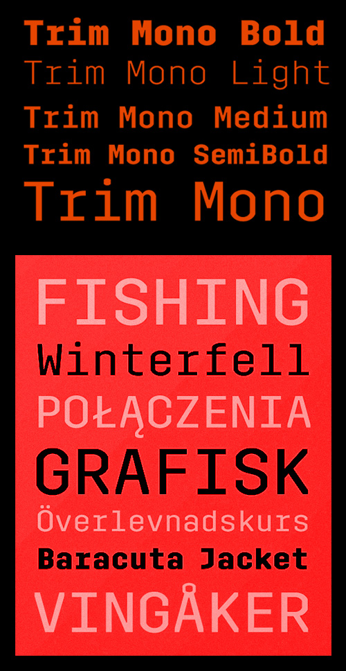 Trim Mono Font Family - 5 Fonts for $169