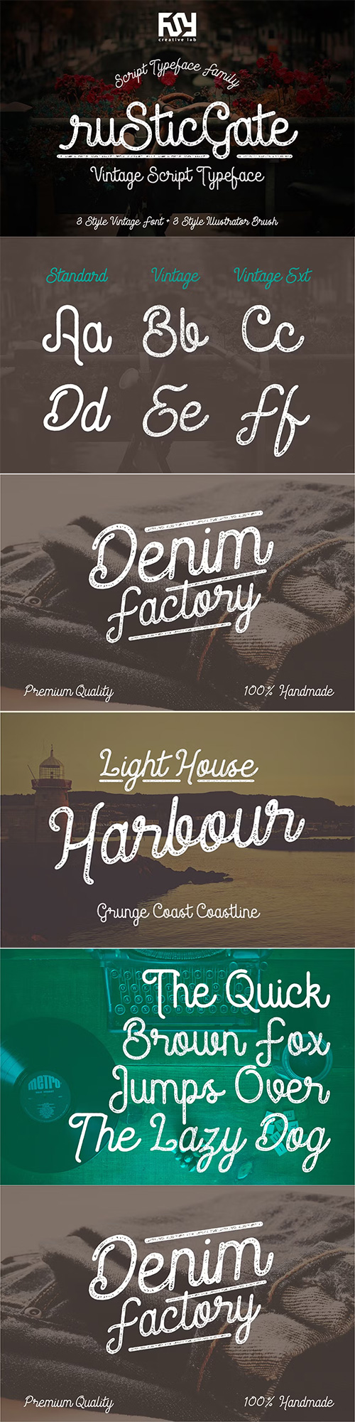 Rustic Gate Vintage Family 6xOTF, AI 554321 Rustic Gate Vintage Family 6xOTF, AI 554321