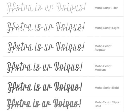 Moho Script - Decorative Modern Geometric Typeface 6xOTF