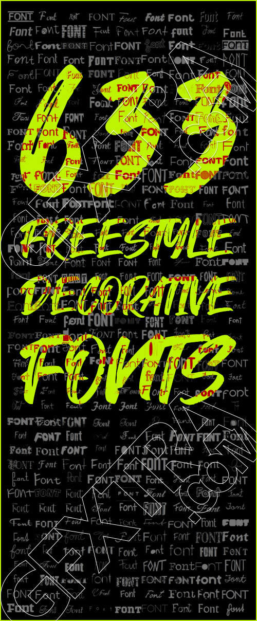 Freestyle Decorated 633 Fonts Bundle 