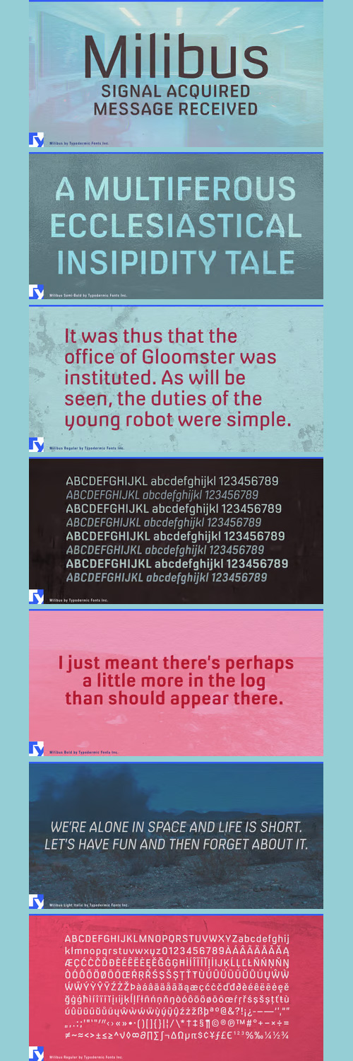 Milibus Font Family 8xOTF