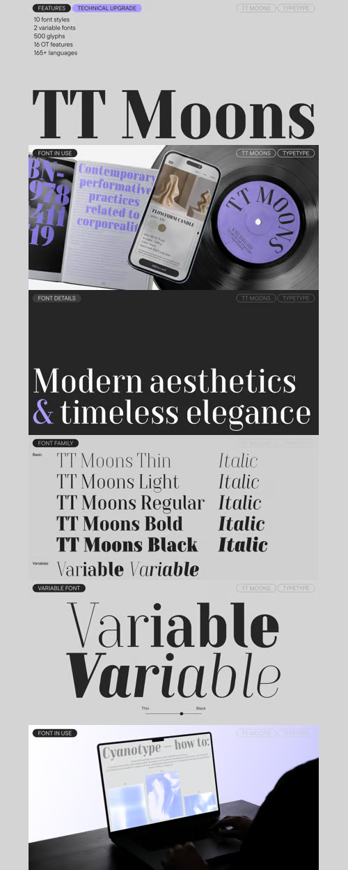 TT Moons Font Family 10xOTF