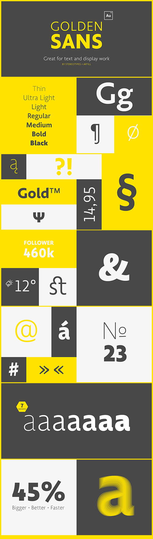 Golden Sans Font Family 7xOTF