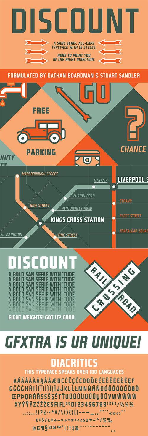 Discount - 16 Styles Font Family