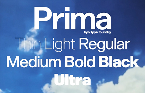KTF Prima by Kyiv Type Foundry 7xOTF