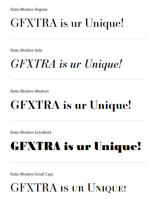 Ratio Modern Font Family 5xOTF
