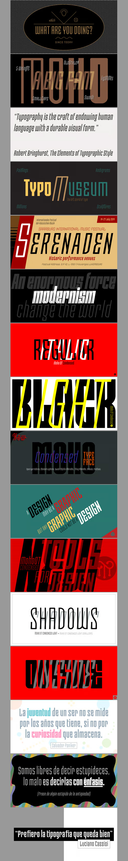 Moho Condensed Font Family 20xOTF