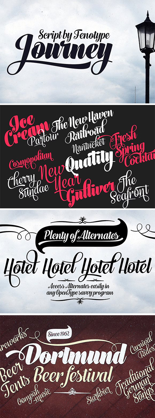Journey - Smooth & Elegant Vintage Script Family 5xOTF Journey - Smooth & Elegant Vintage Script Family 5xOTF