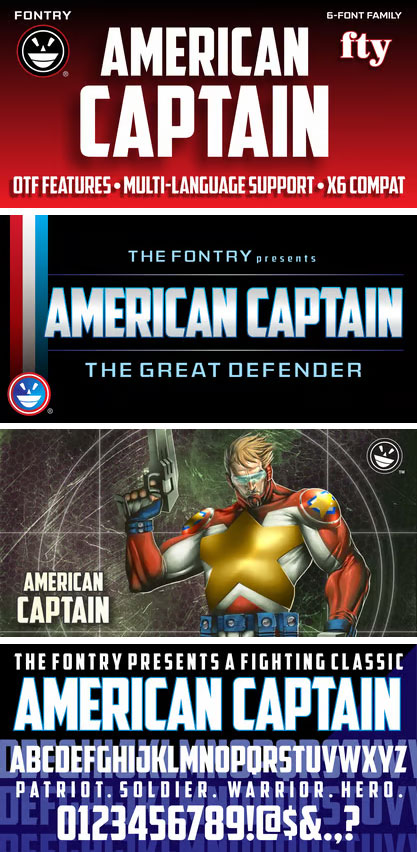 American Captain Font Family 6xOTF American Captain Font Family 6xOTF