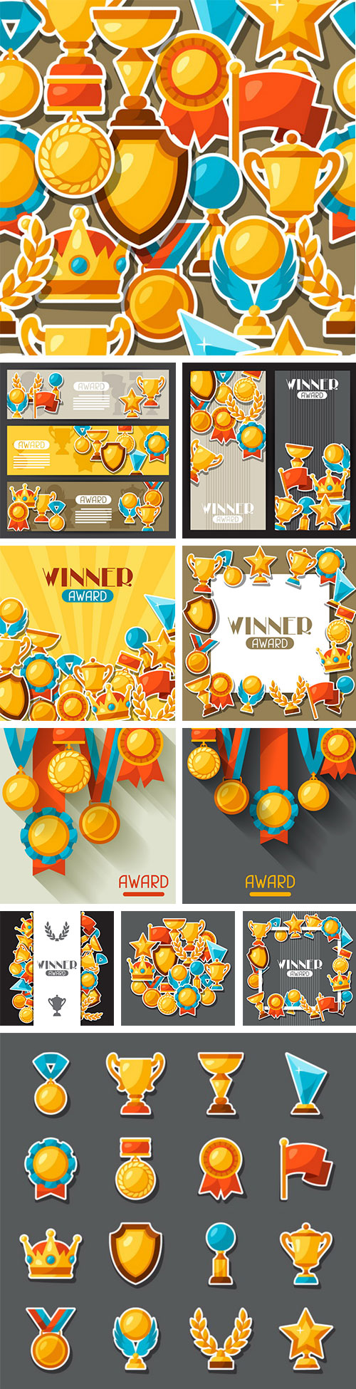 Award Medal Winner Flat Vector 19xEPS Award Medal Winner Flat Vector 19xEPS
