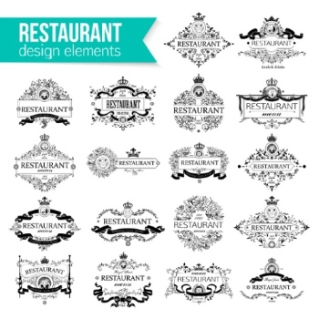 Luxury Logos for Restaurant 19xEPS